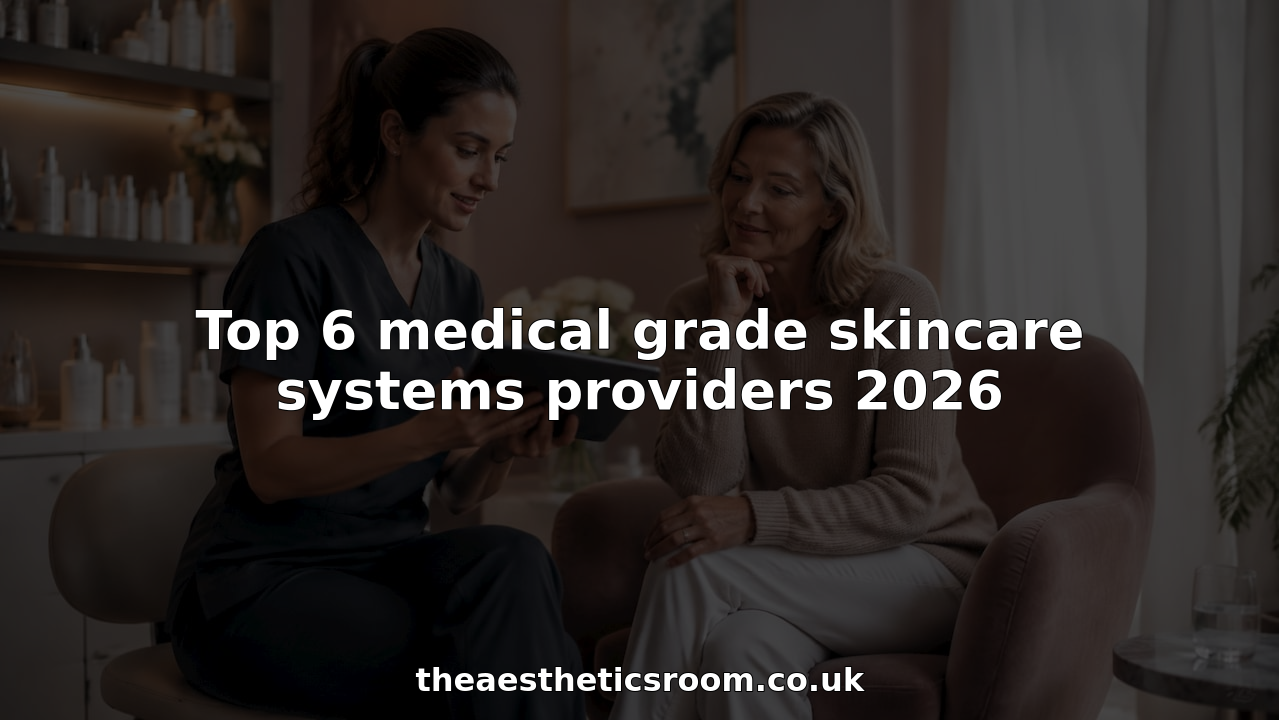 Skincare specialist consulting client in clinic