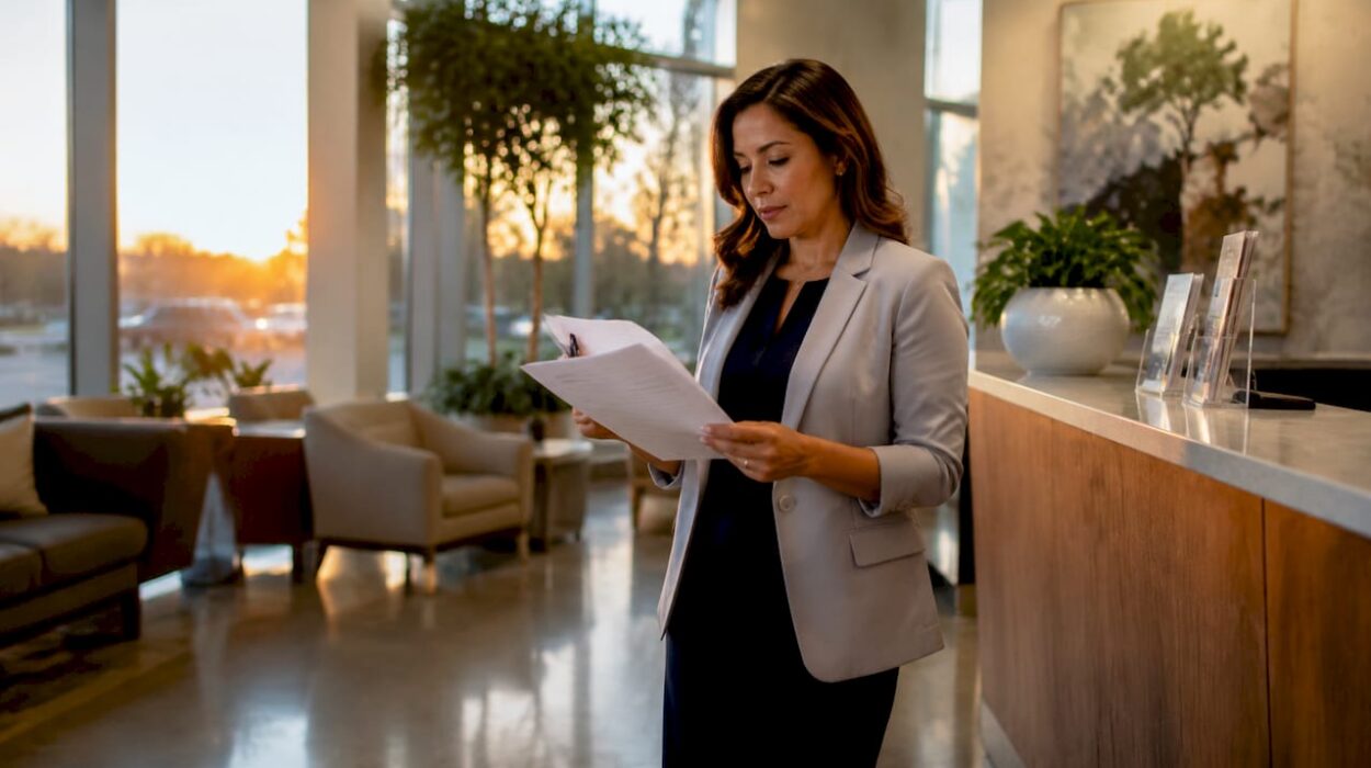 Clinic manager reviewing appointment schedules
