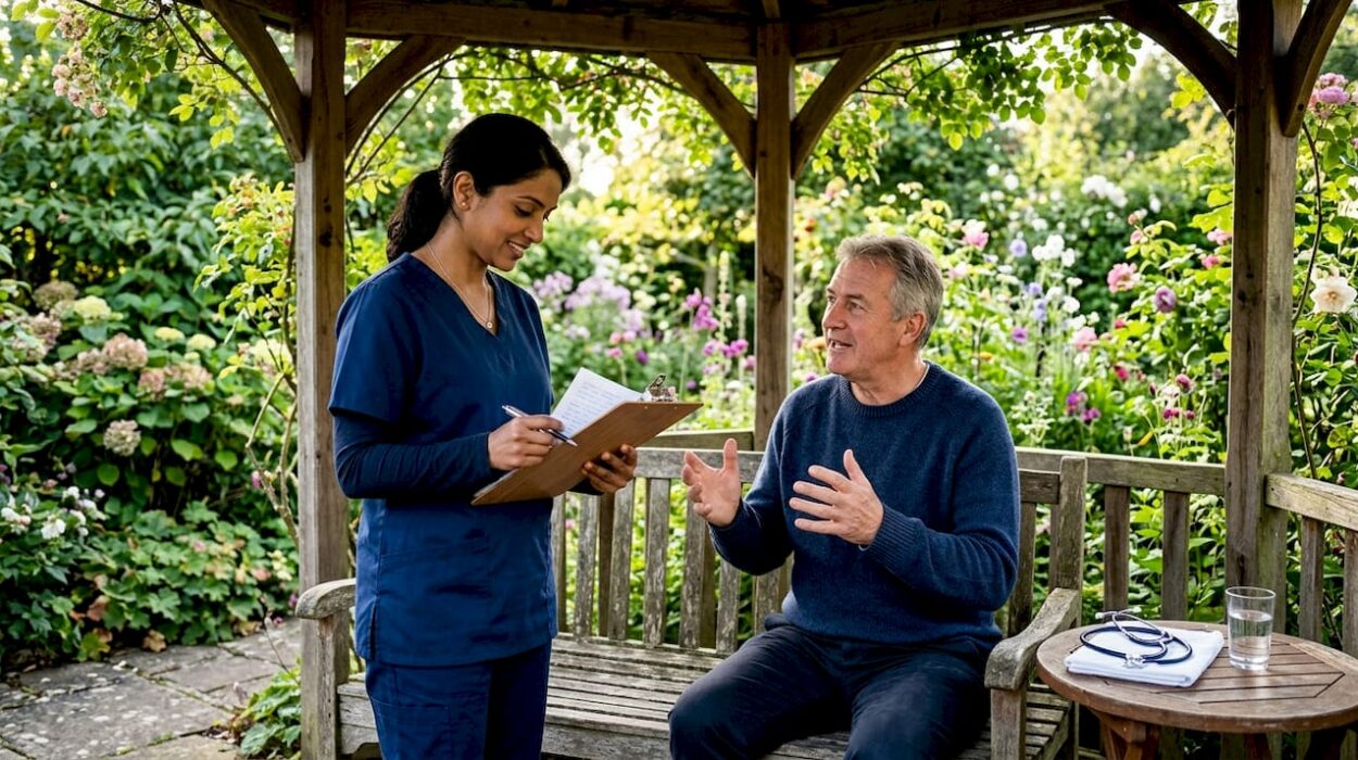 Doctor and patient during consultation discussion