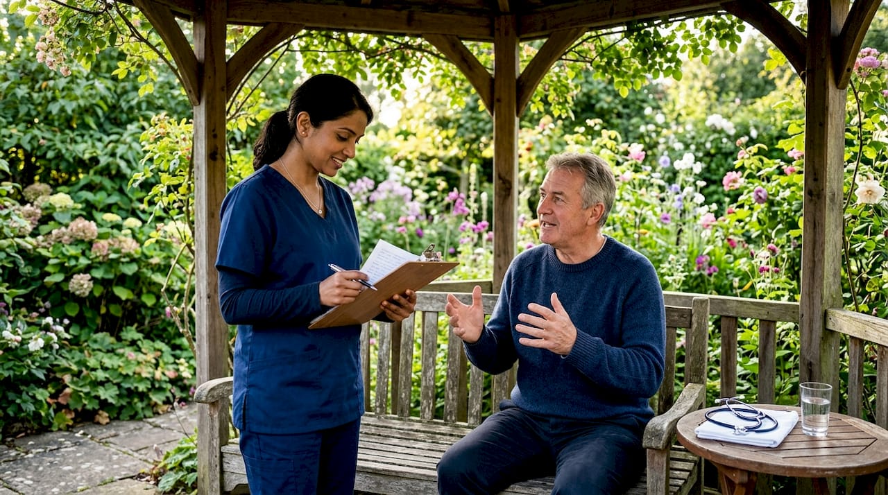 Doctor and patient during consultation discussion