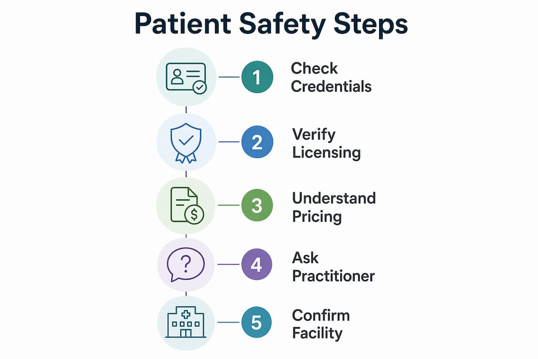 Infographic showing patient safety steps in clinics