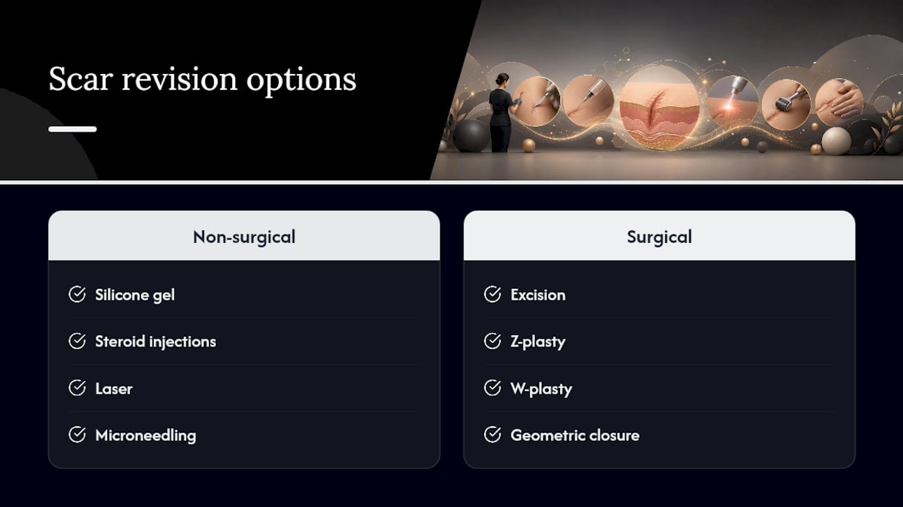 Comparison chart of scar revision treatments