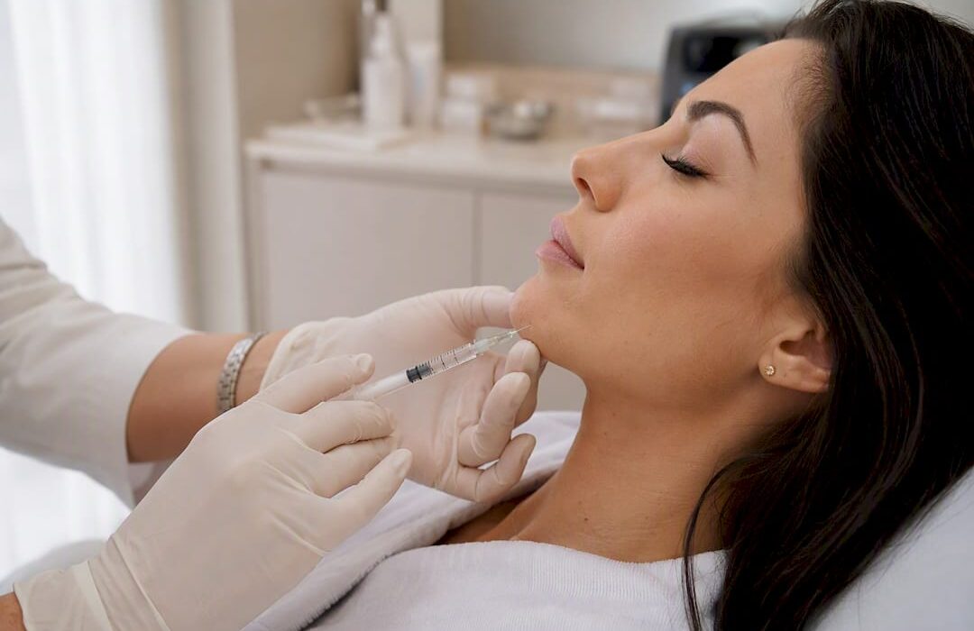 Clinician injecting dermal filler close-up
