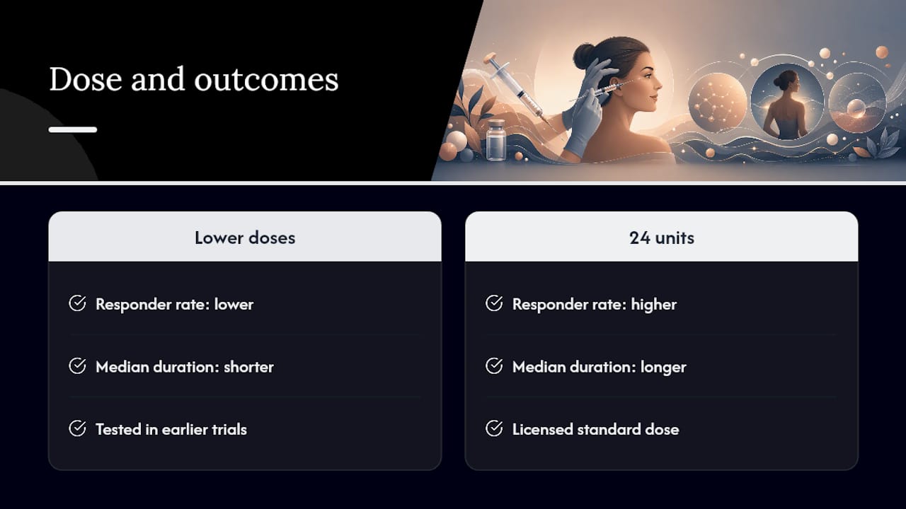 Graph showing Botox dose versus effectiveness and duration