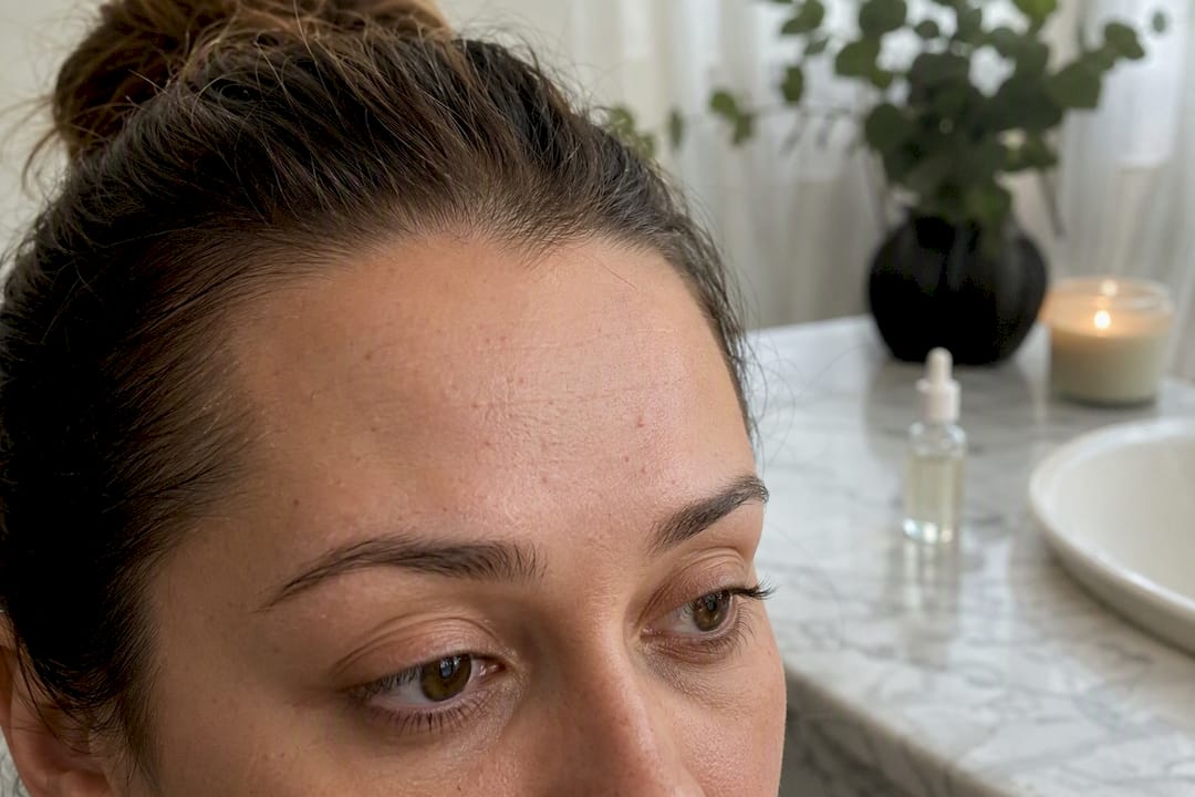Close-up of eye area post botox treatment