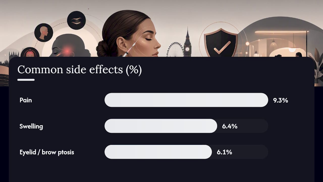 Diagram showing percentages of Botox side effects