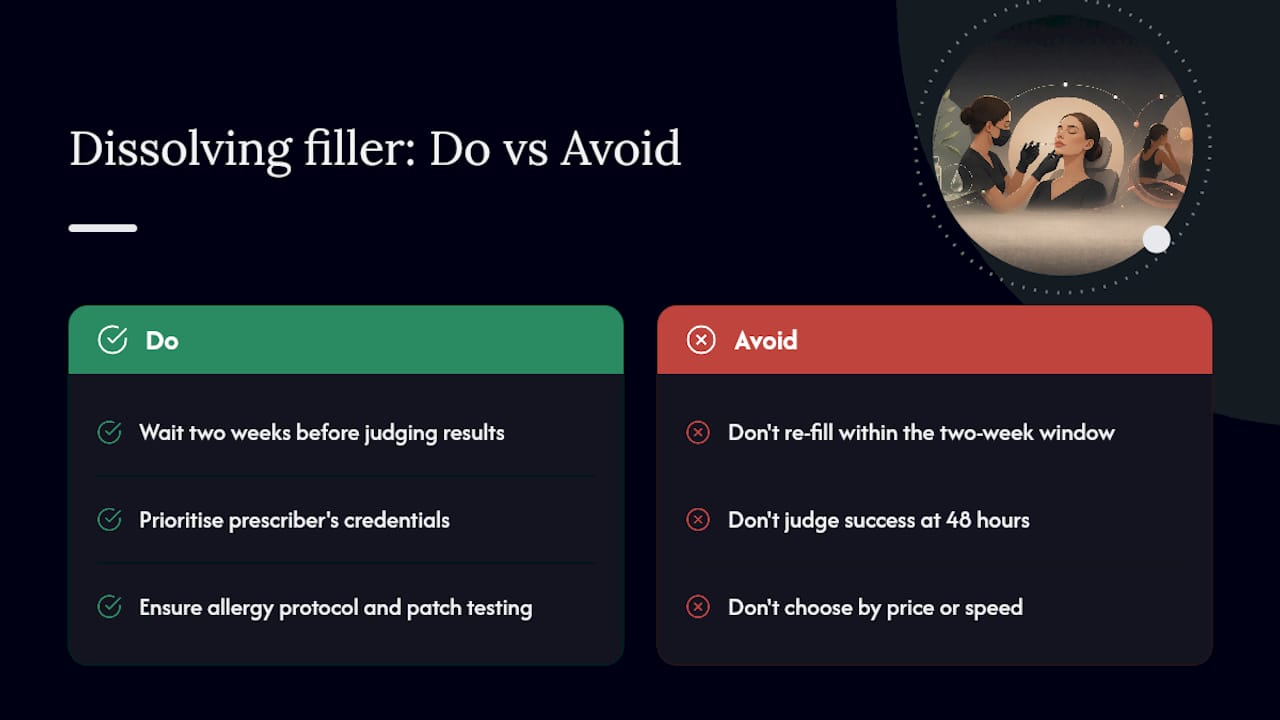 Why the "quick fix" framing around dissolving filler is misleading — overview diagram