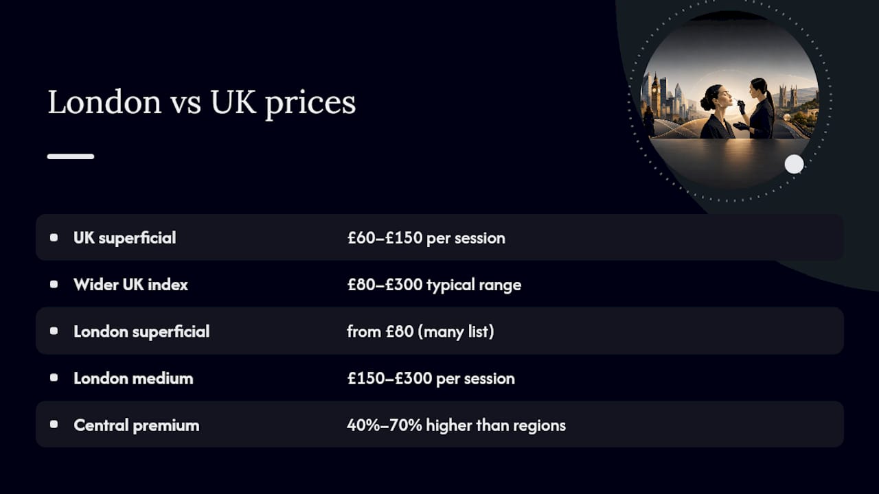 London and UK chemical peel price comparison