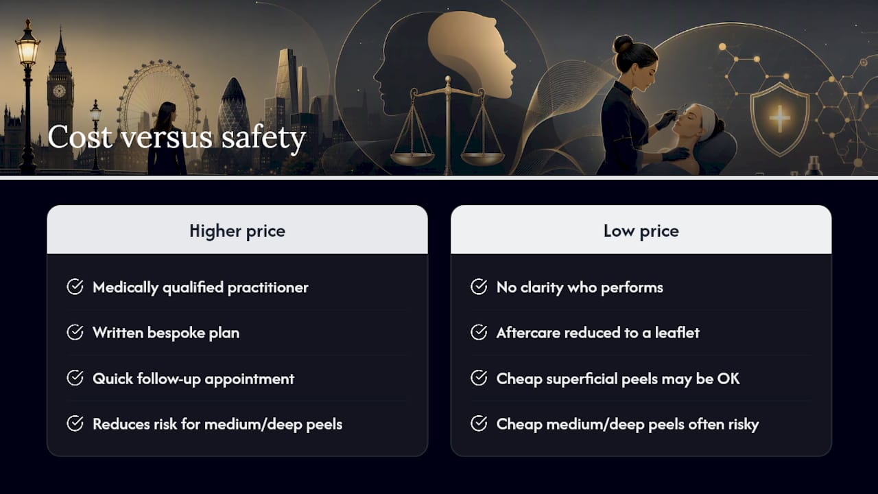 Balancing cost against safety in London's peel market — overview diagram