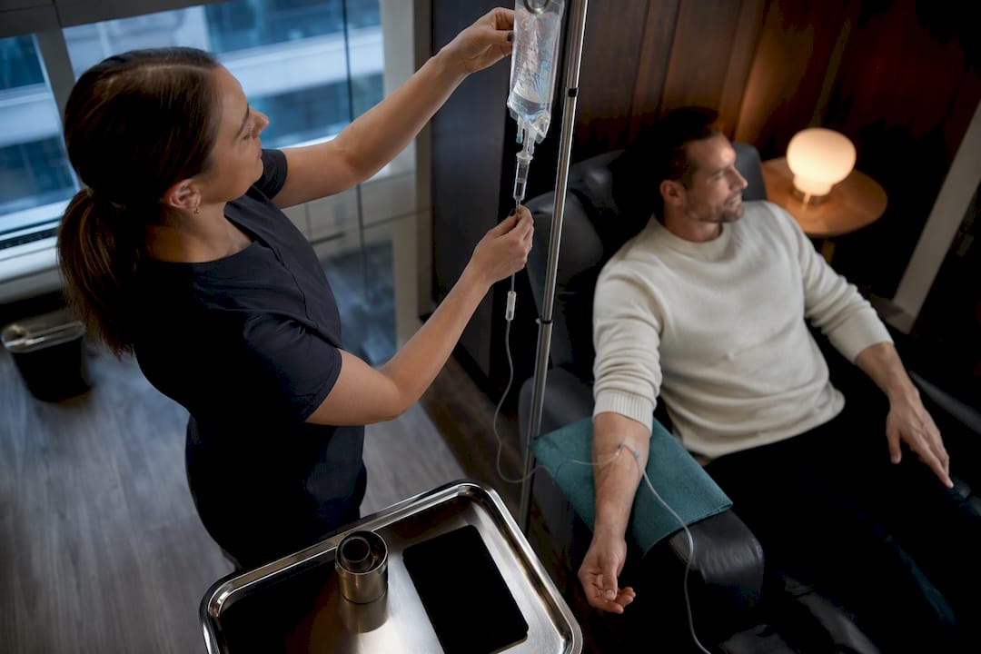 NAD infusion being administered in clinic