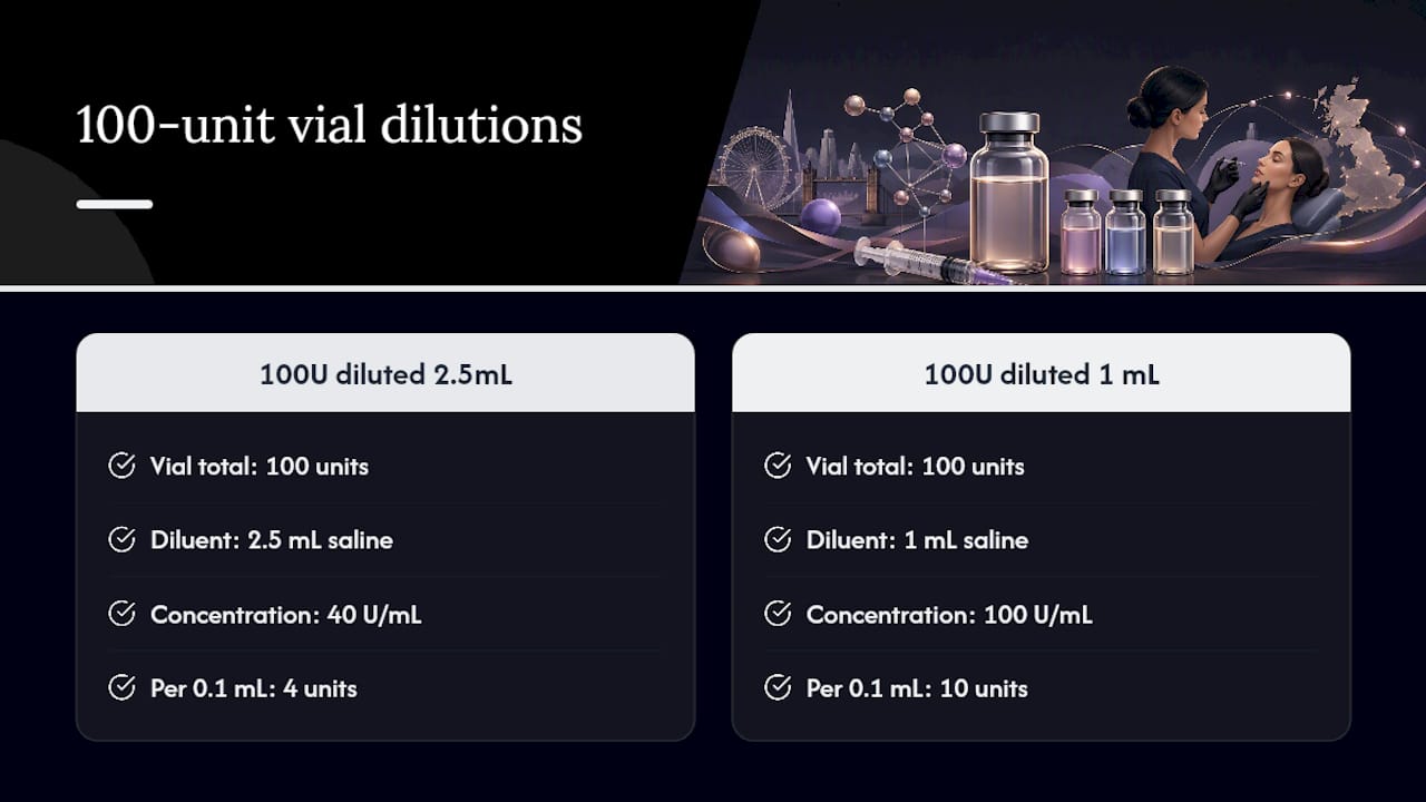 Comparison of Botox dilution concentrations