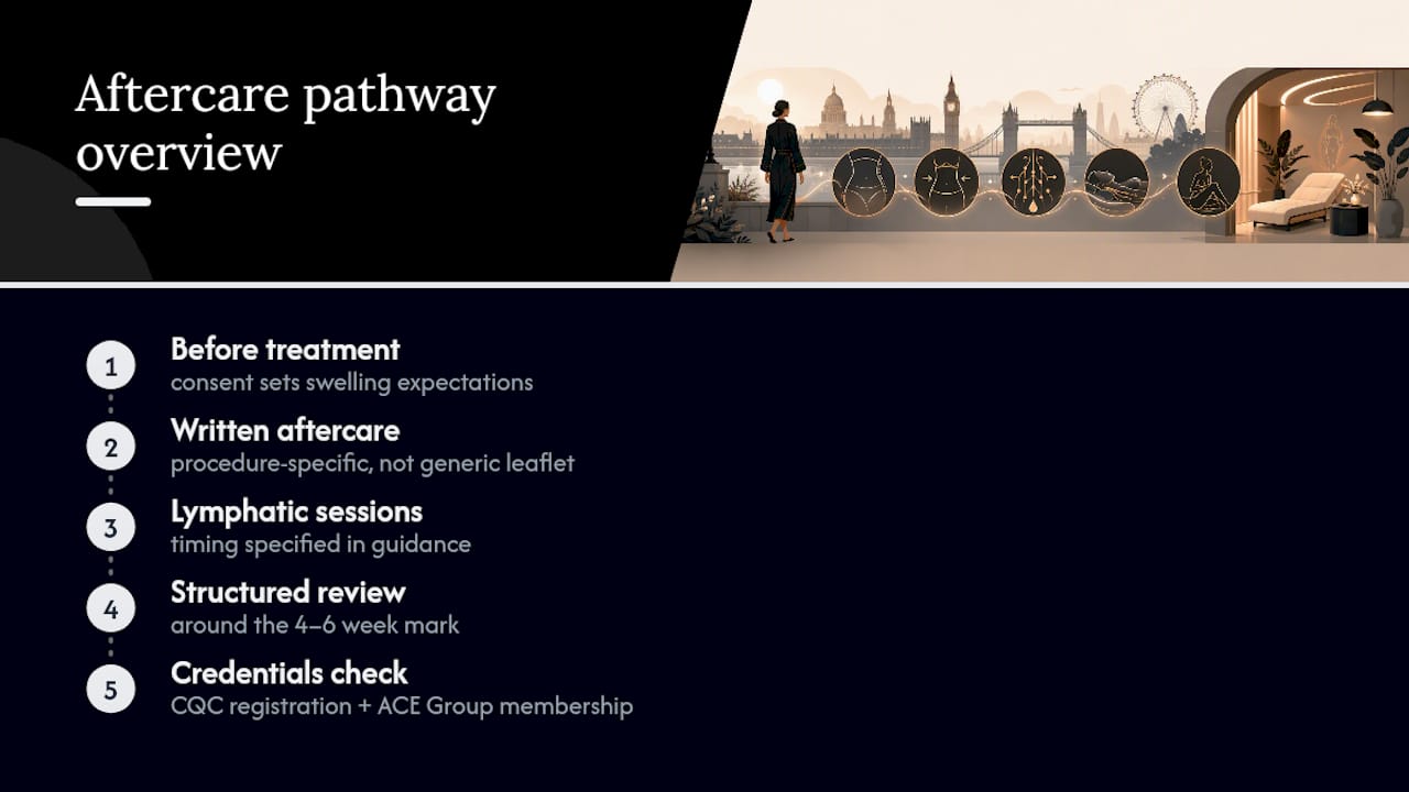 How The Aesthetics Room approaches lymphatic drainage aftercare — overview diagram