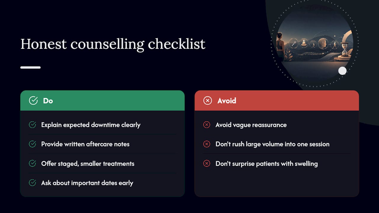 Why honest counselling beats optimistic promises — overview diagram