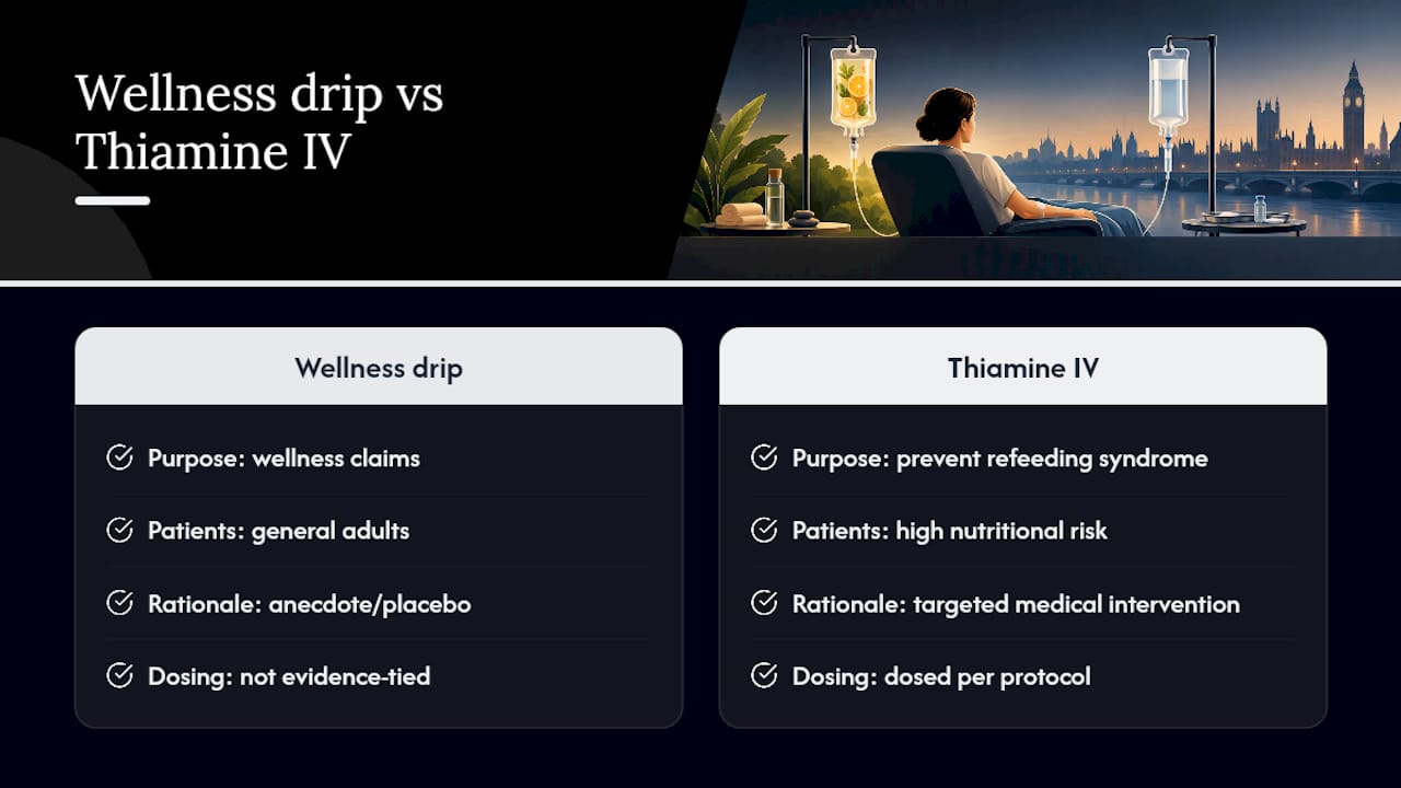 Wellness drip versus targeted clinical treatment