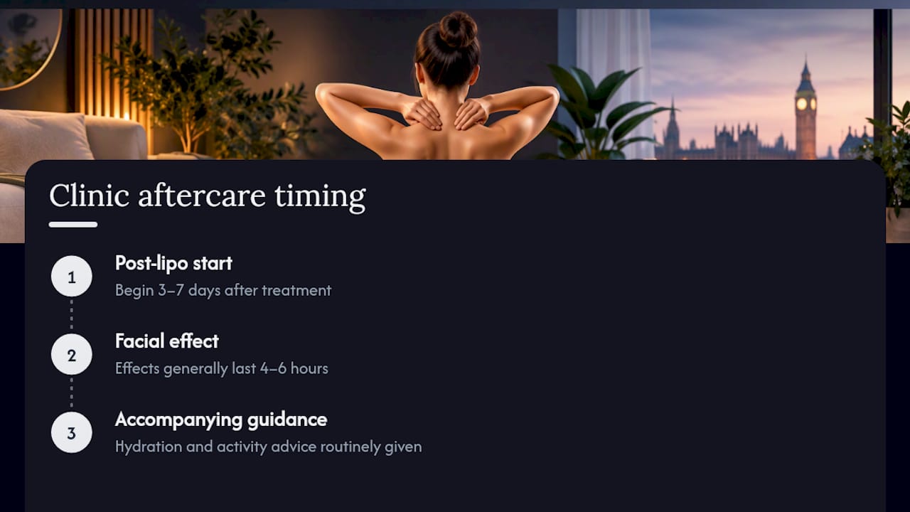 Lymphatic drainage aftercare timing diagram