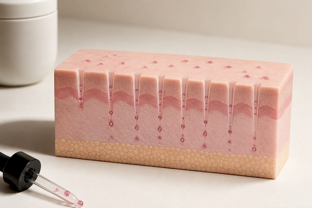 Illustration of topical penetration through microchannels