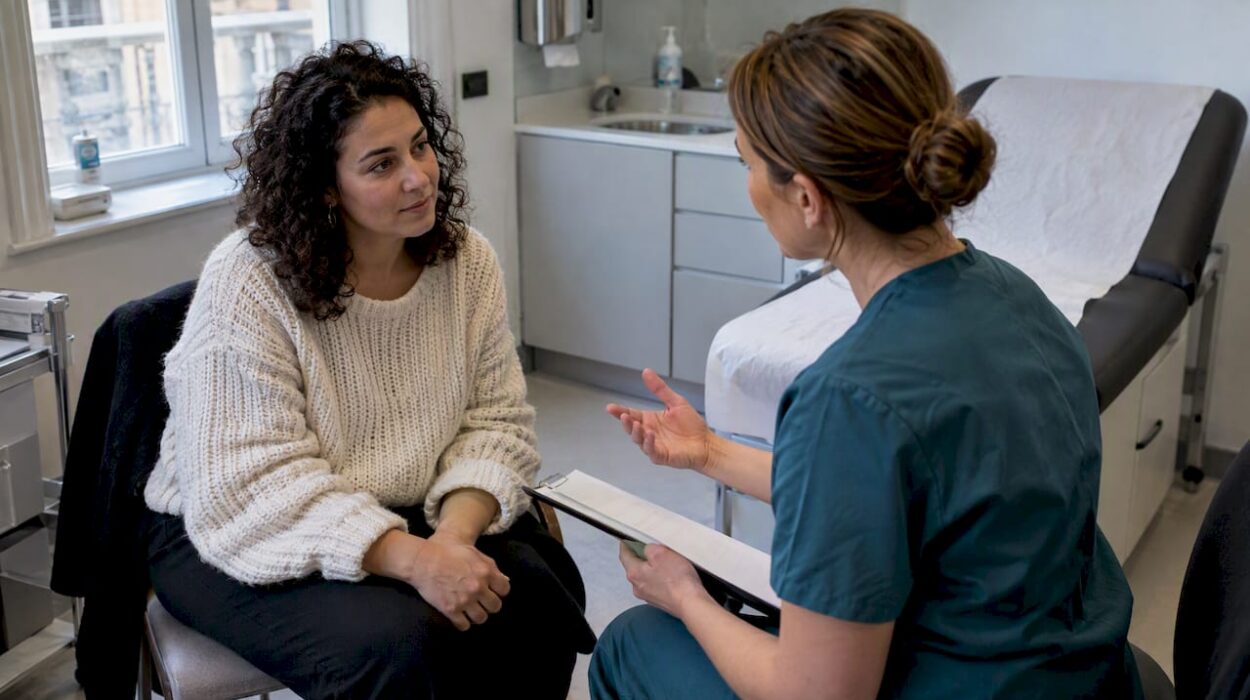 Patient discussing breastfeeding before Botox treatment