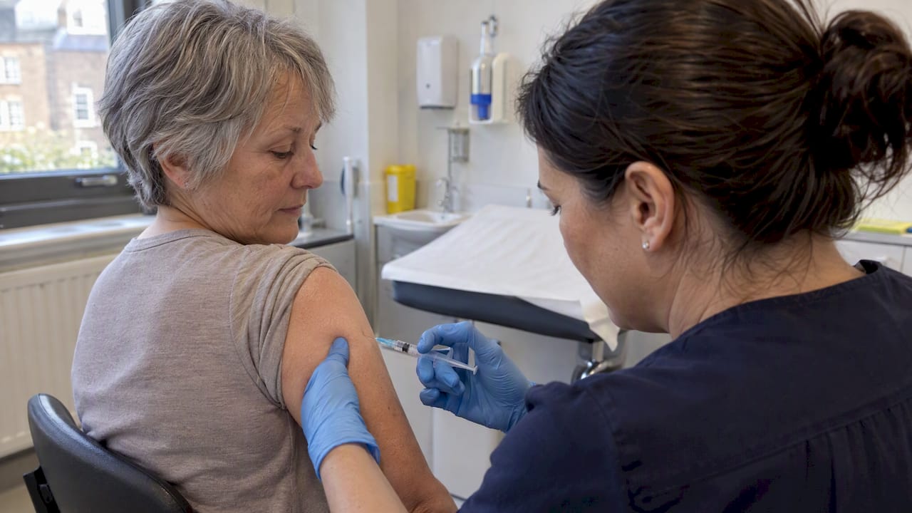 Clinician administering a B12 injection