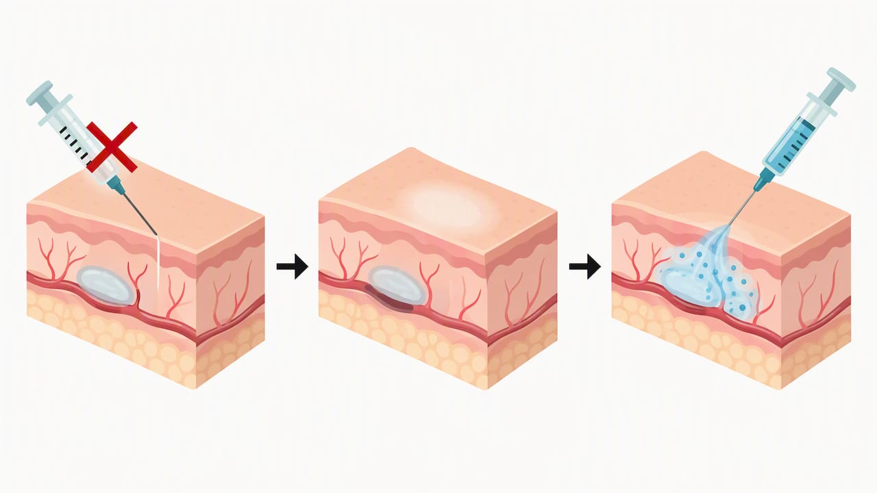 Illustrated stages of occlusion treatment