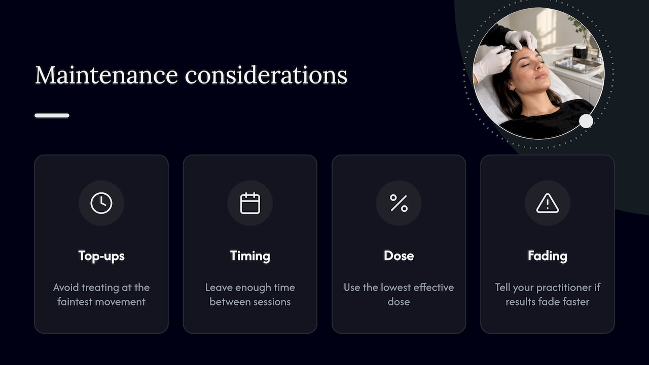 Three considerations for safe Botox maintenance