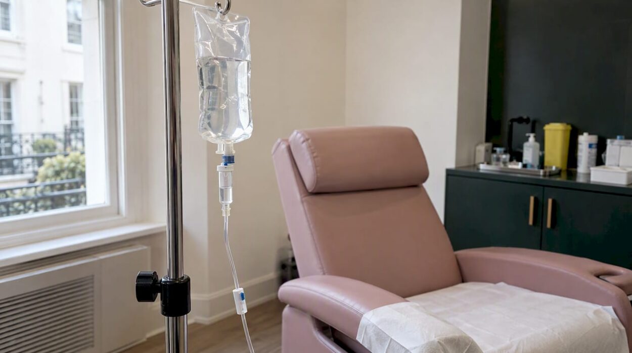 IV infusion setup in a Mayfair clinic room